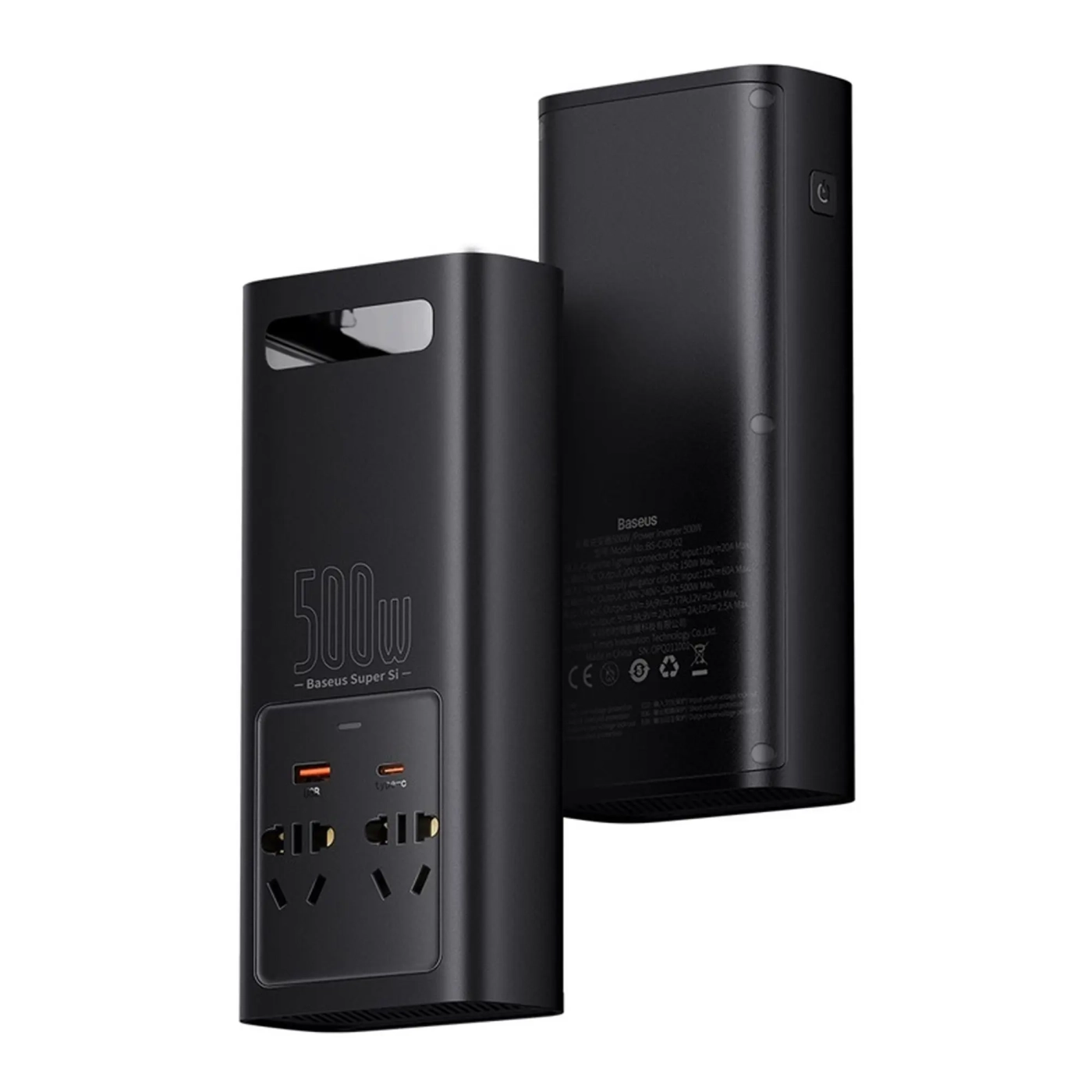 Купить Автомобильный инвертор Baseus Super Si Power Inverter 500W 220V CN/EU Black - фото 3