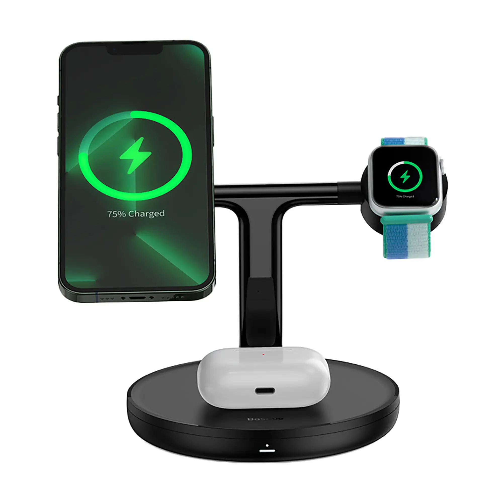 Купити БЗП Baseus Swan 3-in-1 Wireless Magnetic Charging Bracket 20W Black - фото 1