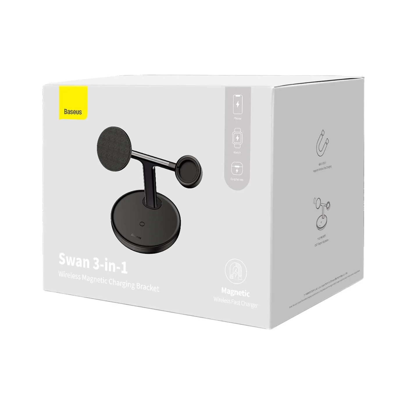 Купити БЗП Baseus Swan 3-in-1 Wireless Magnetic Charging Bracket 20W Black - фото 9