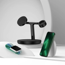 Купити БЗП Baseus Swan 3-in-1 Wireless Magnetic Charging Bracket 20W Black - фото 10