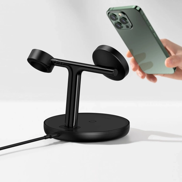 Купити БЗП Baseus Swan 3-in-1 Wireless Magnetic Charging Bracket 20W Black - фото 11