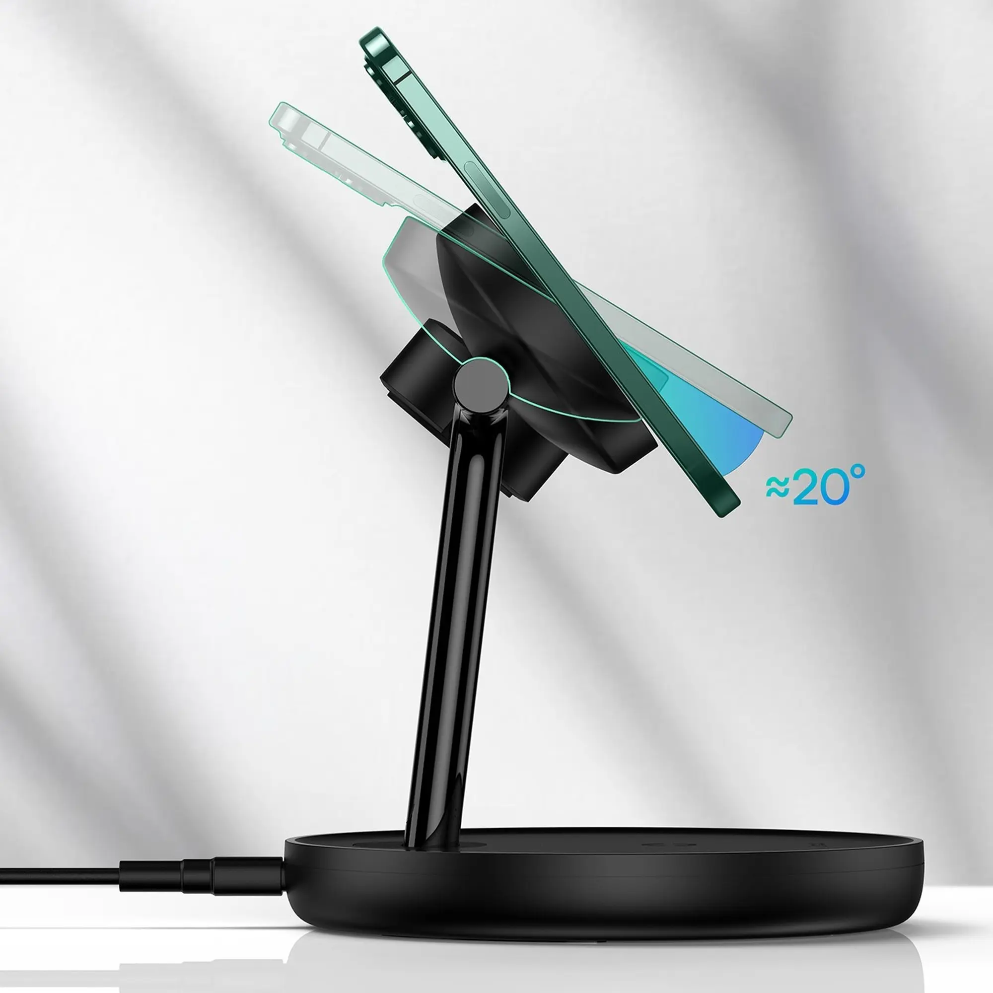 Купити БЗП Baseus Swan 3-in-1 Wireless Magnetic Charging Bracket 20W Black - фото 13