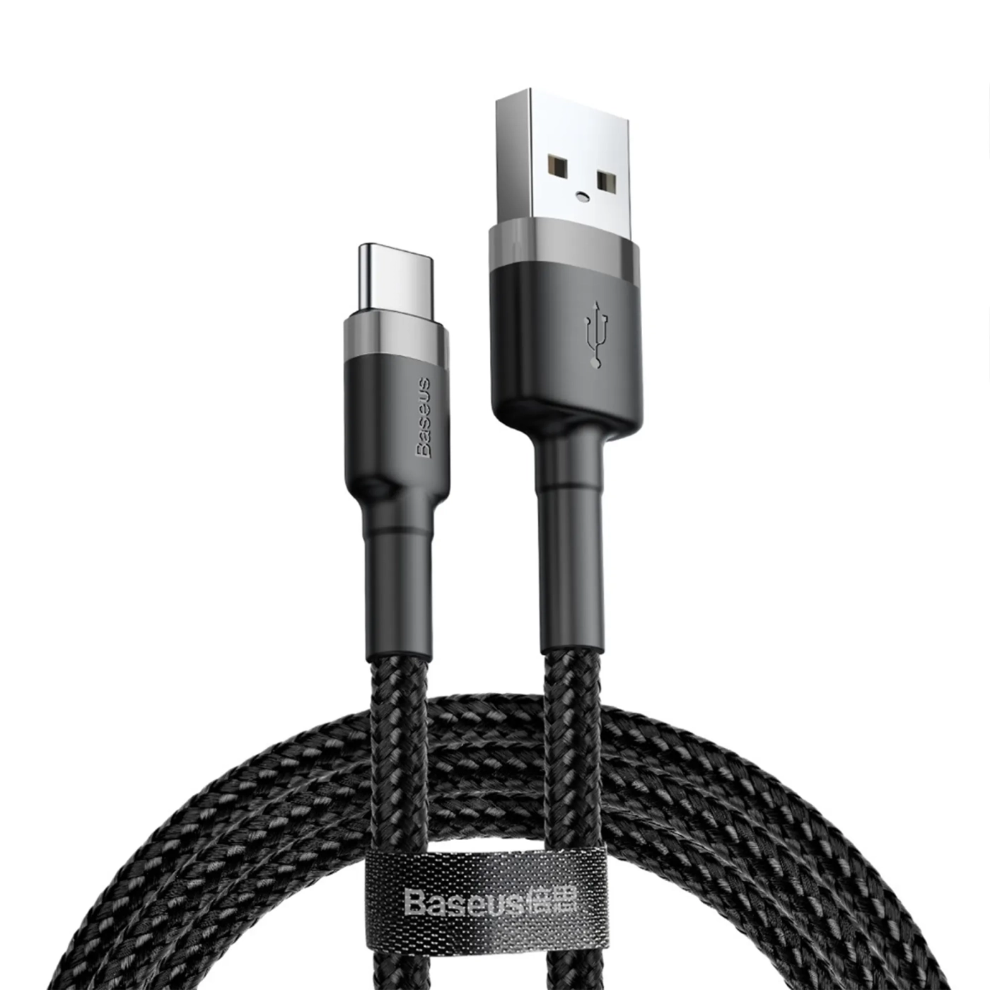 Купить Кабель Baseus Cafule USB-USB Type-C, 3A, 0.5м Black/Grey (CATKLF-AG1) - фото 1