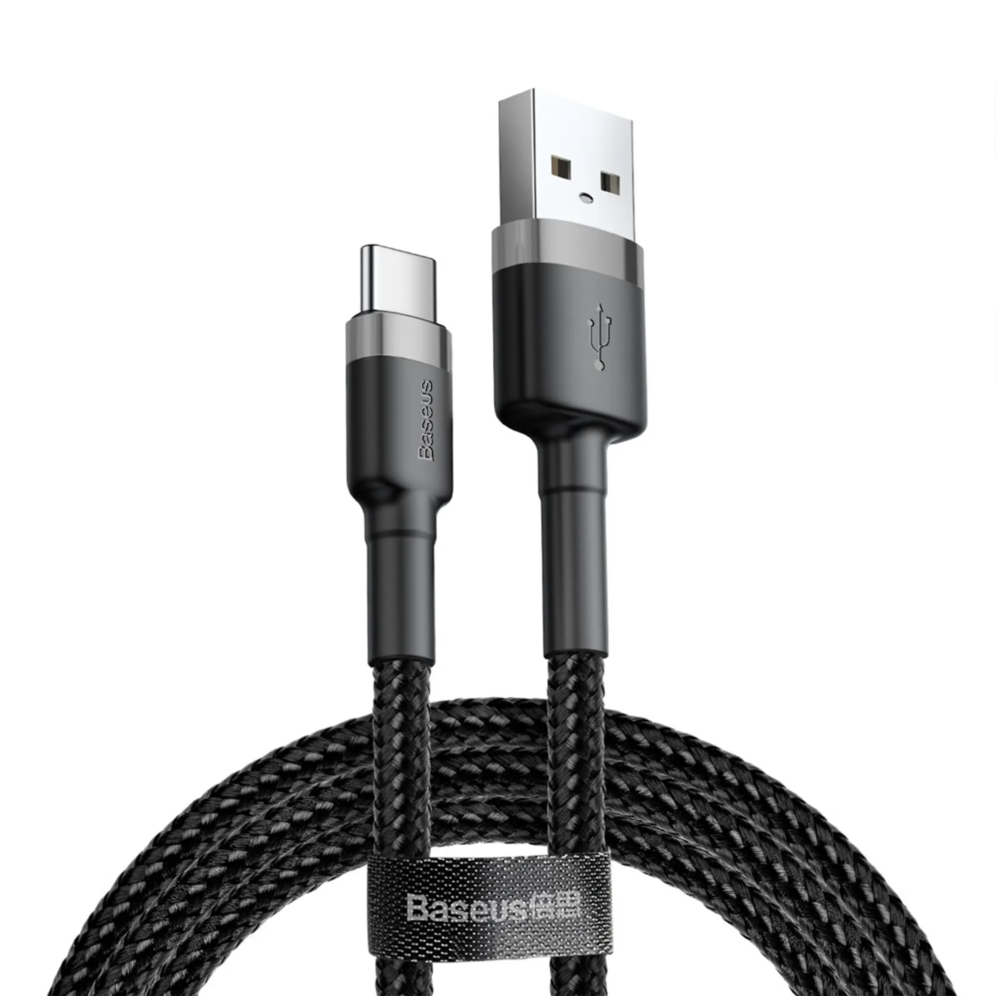 Купить Кабель Baseus Cafule USB-USB Type-C, 3A, 0.5м Black/Grey (CATKLF-AG1) - фото 1