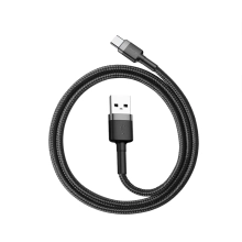 Купить Кабель Baseus Cafule USB-USB Type-C, 3A, 0.5м Black/Grey (CATKLF-AG1) - фото 4