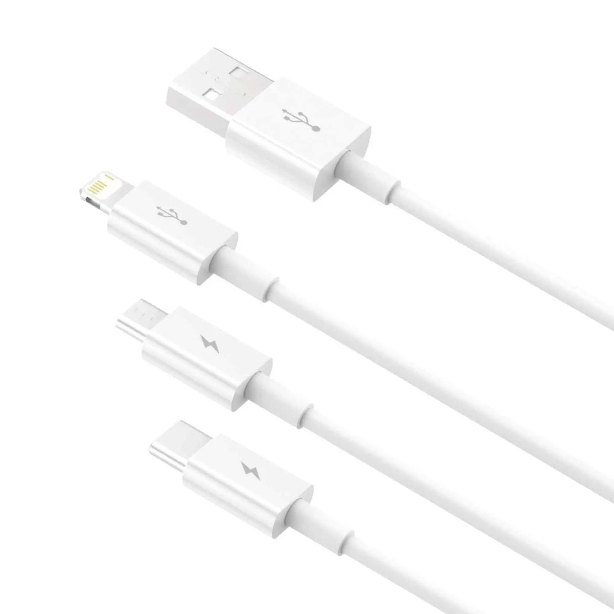 Купити Кабель Baseus Superior Series Fast Charging 3-in-1 (Micro USB+Lightning+Type-C) 3.5A (1.5m) White - фото 2