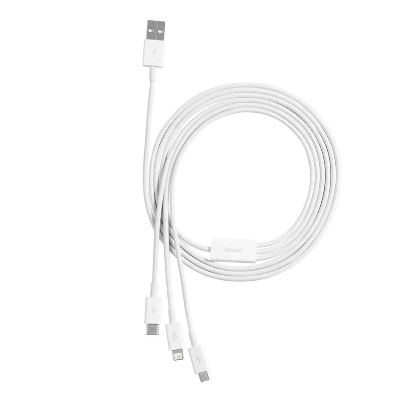 Купити Кабель Baseus Superior Series Fast Charging 3-in-1 (Micro USB+Lightning+Type-C) 3.5A (1.5m) White - фото 5