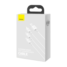 Купити Кабель Baseus Superior Series Fast Charging 3-in-1 (Micro USB+Lightning+Type-C) 3.5A (1.5m) White - фото 6