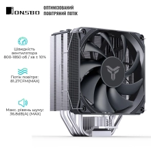 Купить Процессорный кулер JONSBO PISA A4 Gray (120mm/LGA 1700/1200/115X/AM4/AM5/250W/4Pin PWM) - фото 3