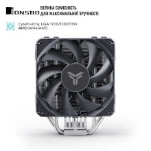 Купить Процессорный кулер JONSBO PISA A4 Gray (120mm/LGA 1700/1200/115X/AM4/AM5/250W/4Pin PWM) - фото 4