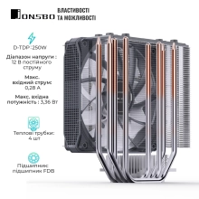 Купить Процессорный кулер JONSBO PISA A4 Gray (120mm/LGA 1700/1200/115X/AM4/AM5/250W/4Pin PWM) - фото 5