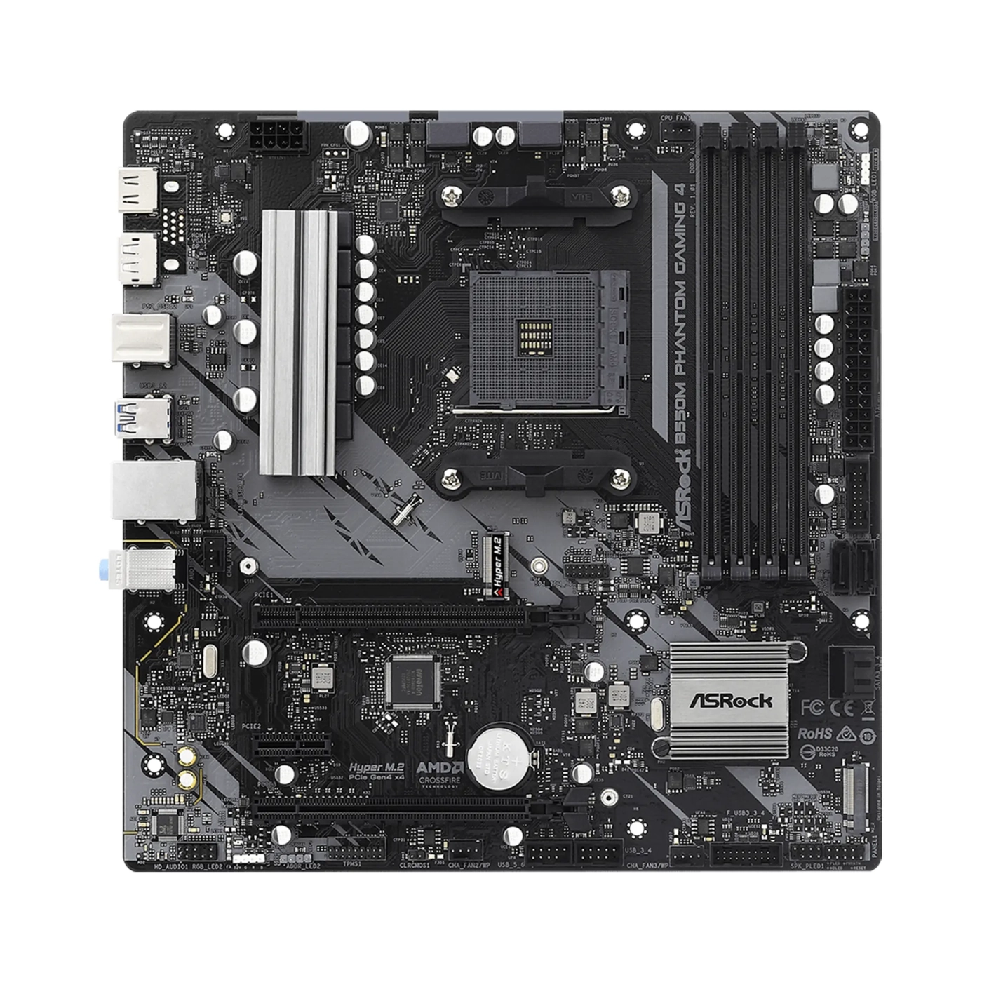 Купить Материнская плата ASRock B550M PHANTOM GAMING 4 (sAM4/B550/DDR4/mATX) - фото 2