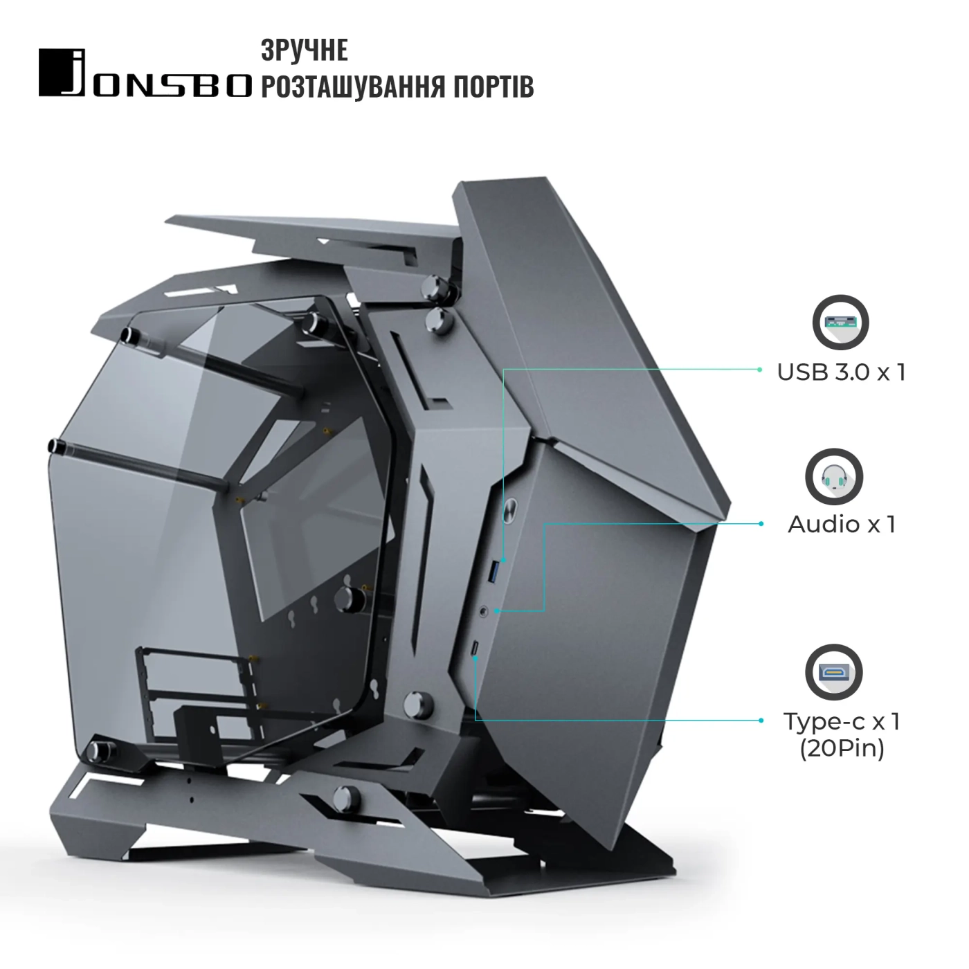 Купить Корпус JONSBO MOD-3 mini Gray - фото 4