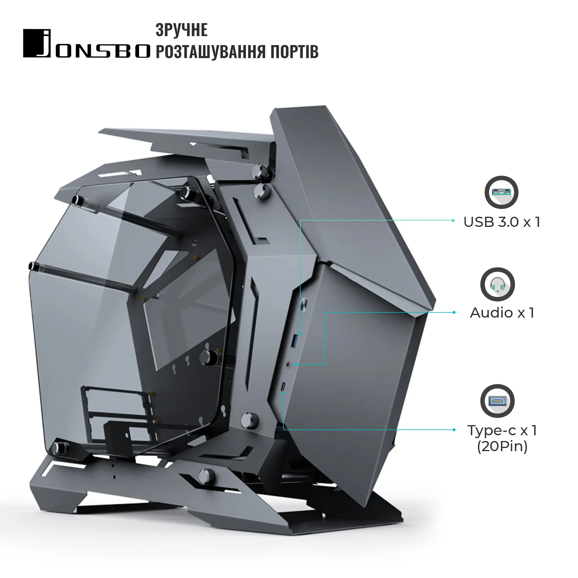 Купить Корпус JONSBO MOD-3 mini Gray - фото 4