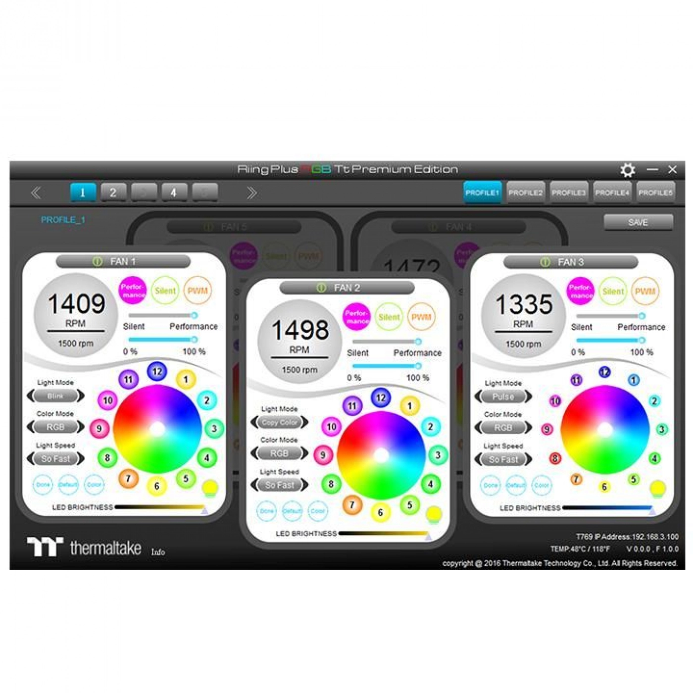 Купити Набір вентиляторів Thermaltake Riing Plus 12 RGB Radiator Fan TT Premium Edition (3-Fan Pack) (CL-F053-PL12SW-A) - фото 5