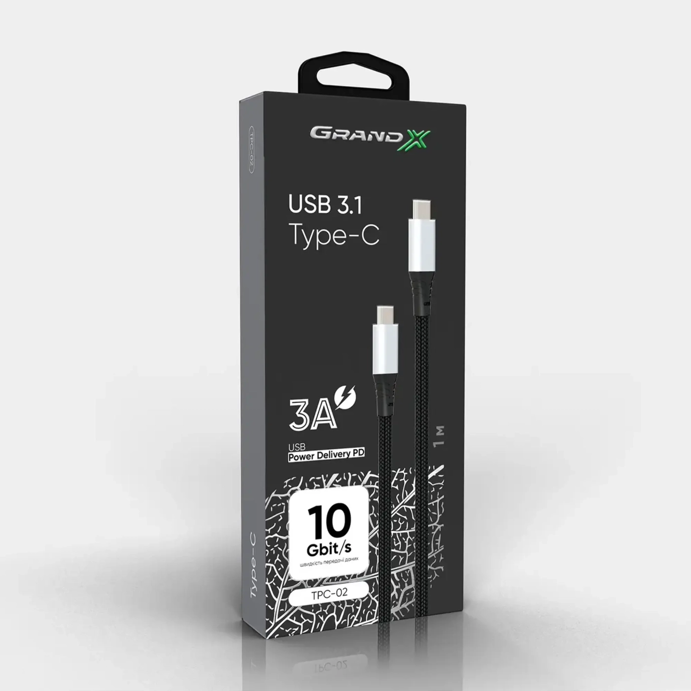 Купить Кабель Grand-X USB 3.1 Type-C Type-C 10Gb/s TPC-02 BOX (TPC-02) - фото 3