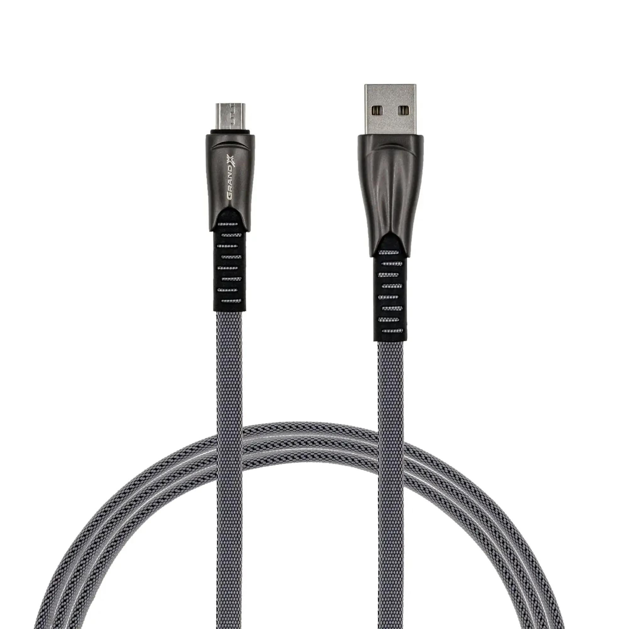 Купить Кабель Grand-X USB-Micro USB 2A, 1m, плоская защита-оплетка. Упаковка гифтбокса с окном. FM09 (FM09) - фото 1