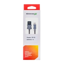 Купить Кабель Grand-X USB-micro USB 2,1A, 1m, 100% медь, Grey/Black симметр розъем, доп.защита - оплетка, Гифтбокс - фото 4