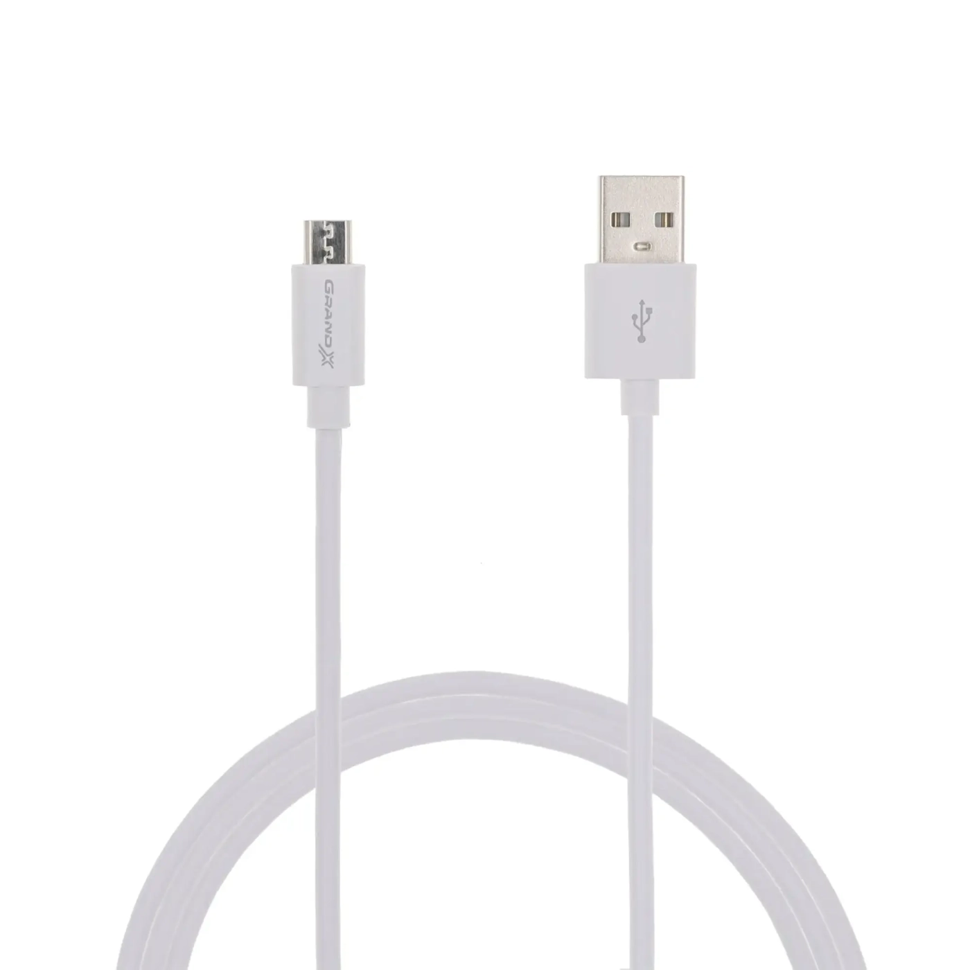 Купить Кабель Grand-X USB-micro USB, 100% медь, 2.5m, White BOX (PM025W) - фото 1