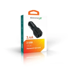 Купить Автомобильное зарядное устройство Grand-X 3,4A, 12-24V, Black 2USB 5V/3.4A (CH-28) - фото 2