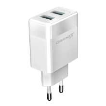 Купити Зарядний пристрій Grand-X 2USB 5V 2,4A White з захистом від перенавантаження (CH-50W) - фото 2