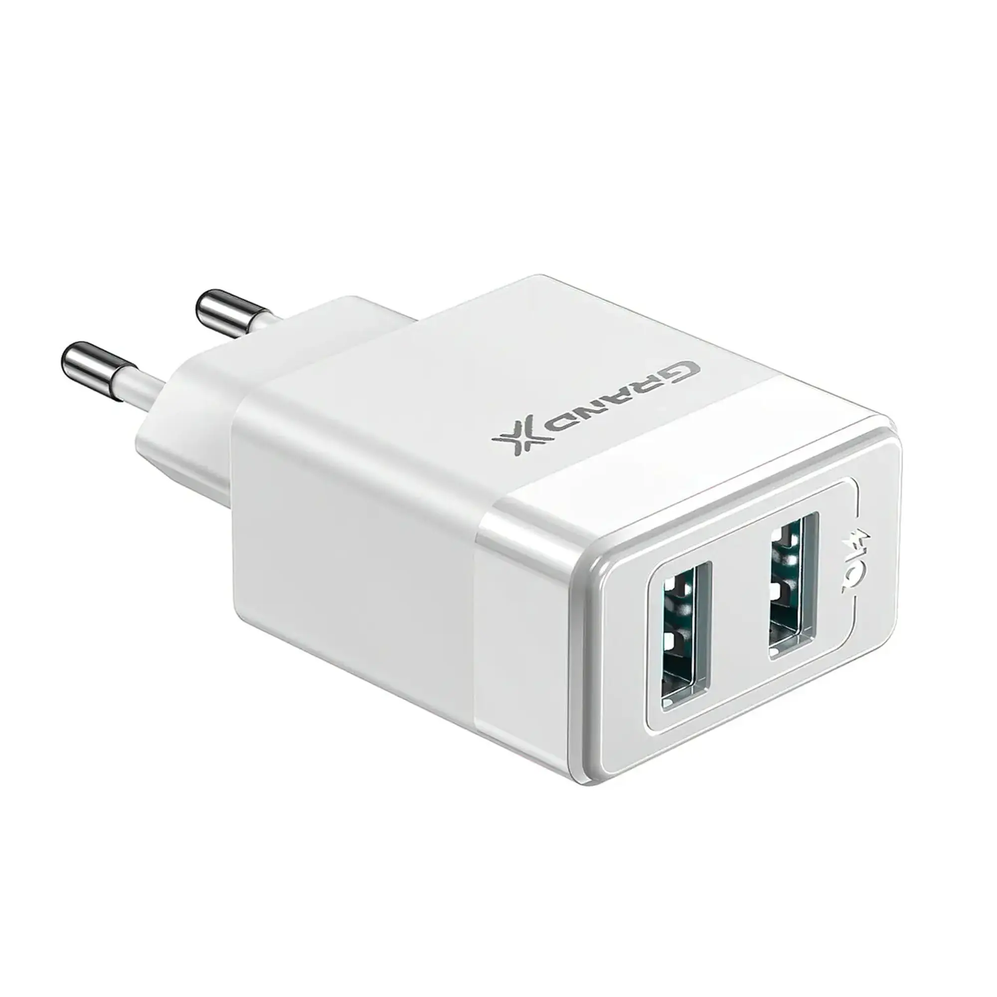 Купити Зарялний пристрій Grand-X 2USB 5V 2,4A White з захистом від перевантаження + cable USB-Lightning (CH-50WL) - фото 2