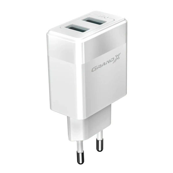 Купити Зарялний пристрій Grand-X 2USB 5V 2,4A White з захистом від перевантаження + cable USB-Lightning (CH-50WL) - фото 3