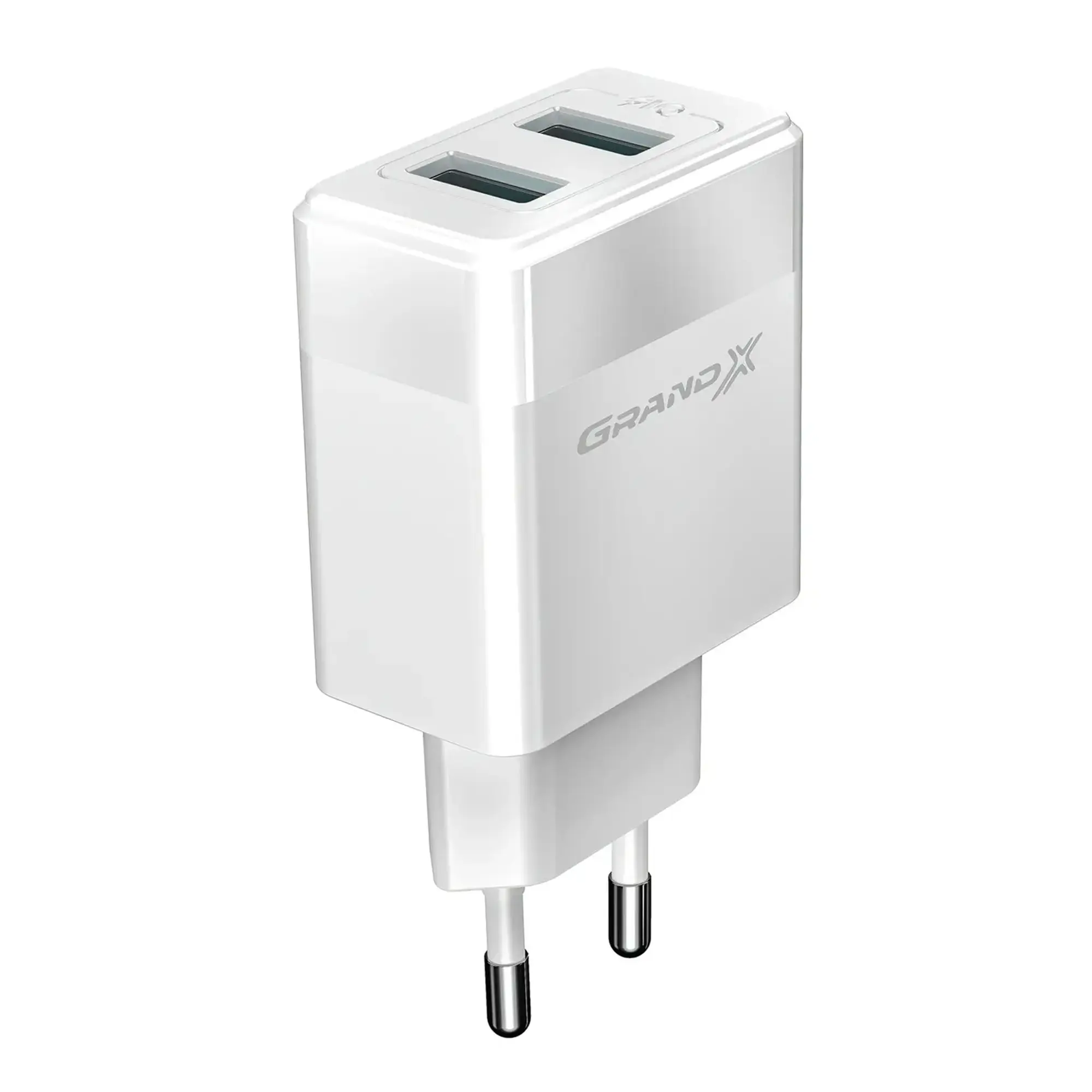 Купити Зарялний пристрій Grand-X 2USB 5V 2,4A White з захистом від перевантаження + cable USB-Lightning (CH-50WL) - фото 3
