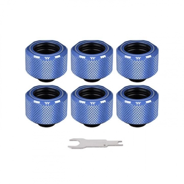 Купить Фитинг Thermaltake Pacific C-PRO G1/4 PETG Tube 16mm OD Compression - Blue (6-Pack) (CL-W210-CU00BU-B) - фото 4