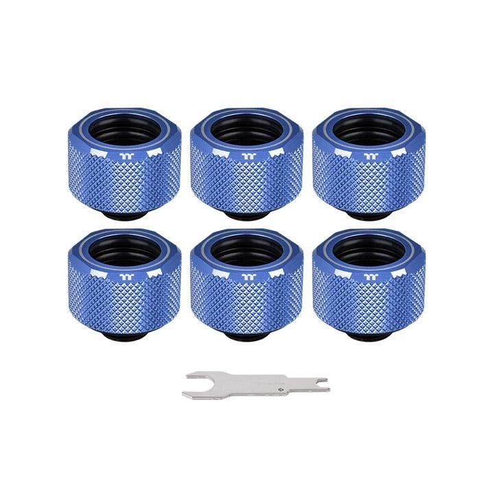 Купить Фитинг Thermaltake Pacific C-PRO G1/4 PETG Tube 16mm OD Compression - Blue (6-Pack) (CL-W210-CU00BU-B) - фото 4