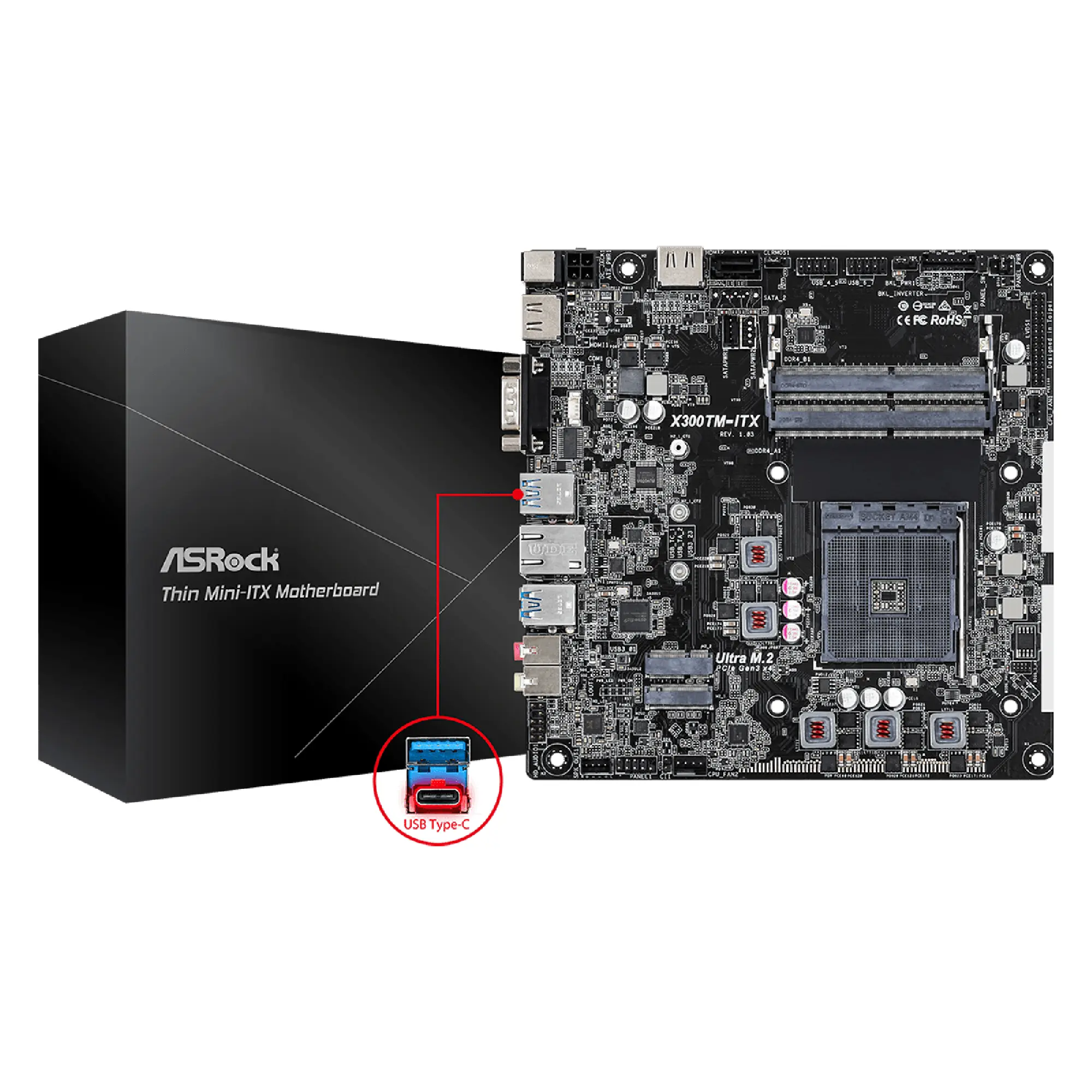 Купить Материнская плата ASRock X300TM-ITX  (sAM4/X300/DDR4/miniATX) - фото 3