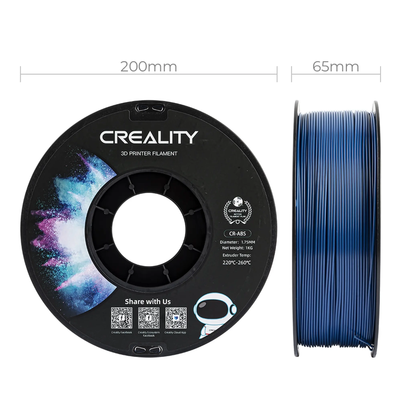 Купить ABS Filament (пластик) для 3D принтера CREALITY 1кг, 1.75мм, синий - фото 6