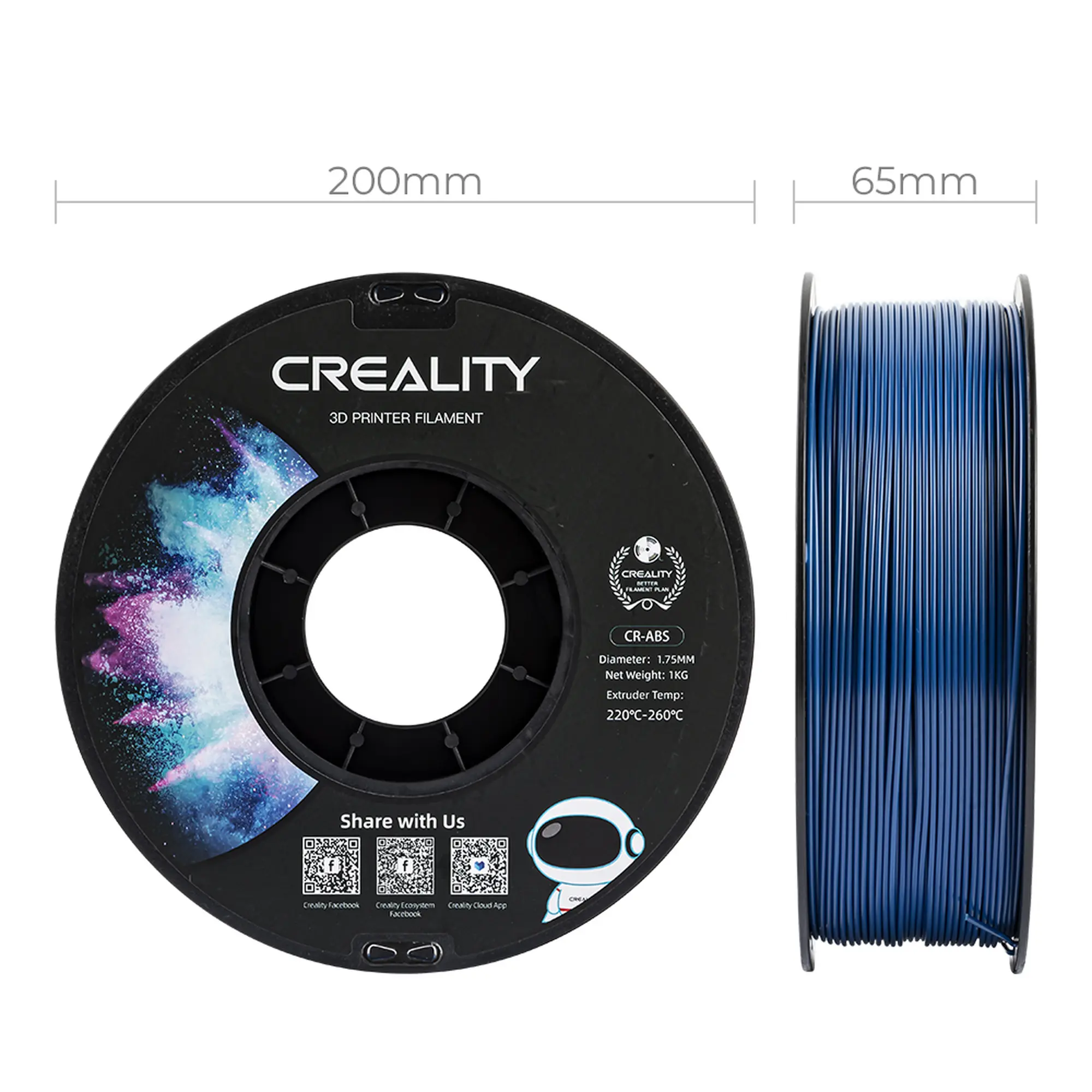 Купить ABS Filament (пластик) для 3D принтера CREALITY 1кг, 1.75мм, синий - фото 6