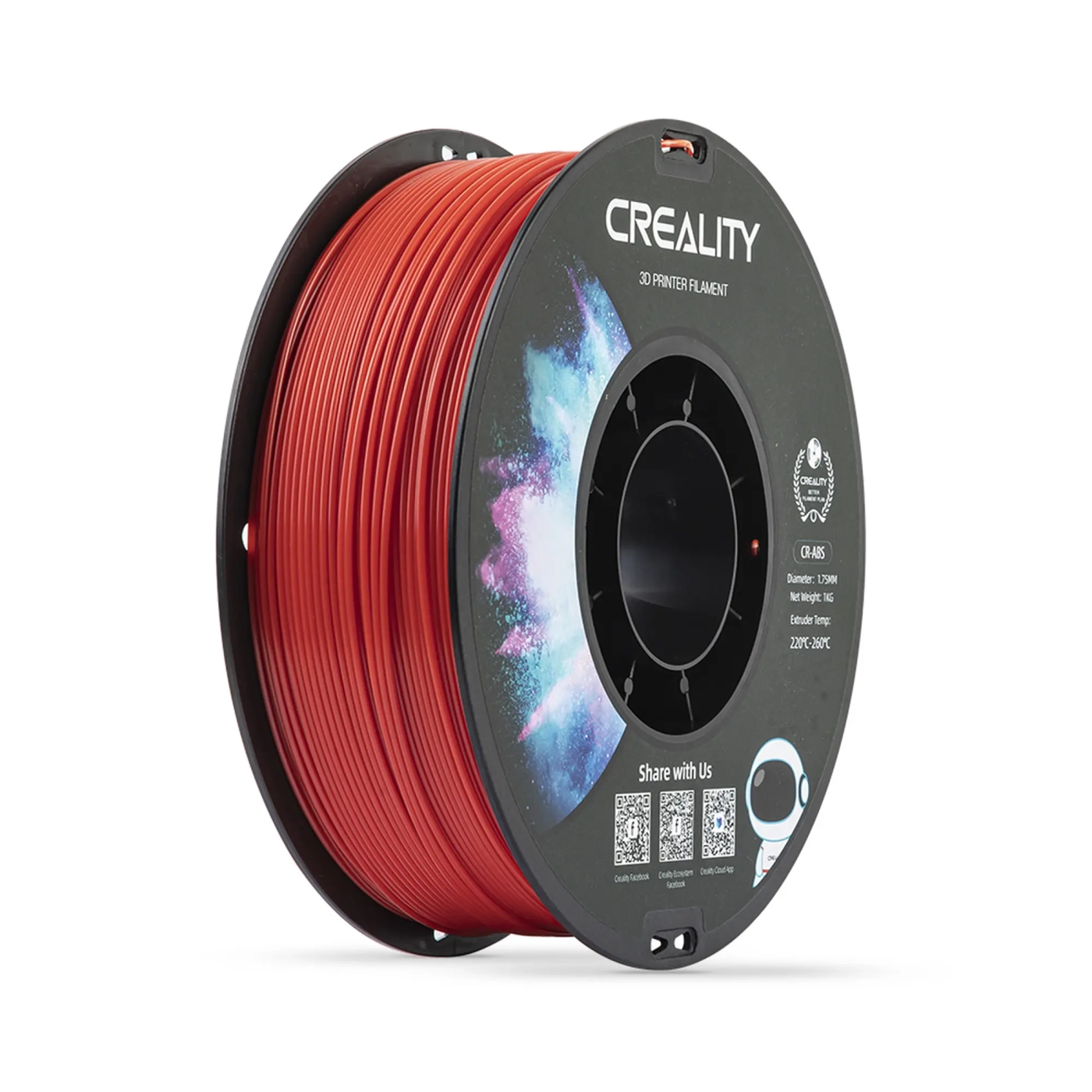 Купить ABS Filament (пластик) для 3D принтера CREALITY 1кг, 1.75мм, красный - фото 1