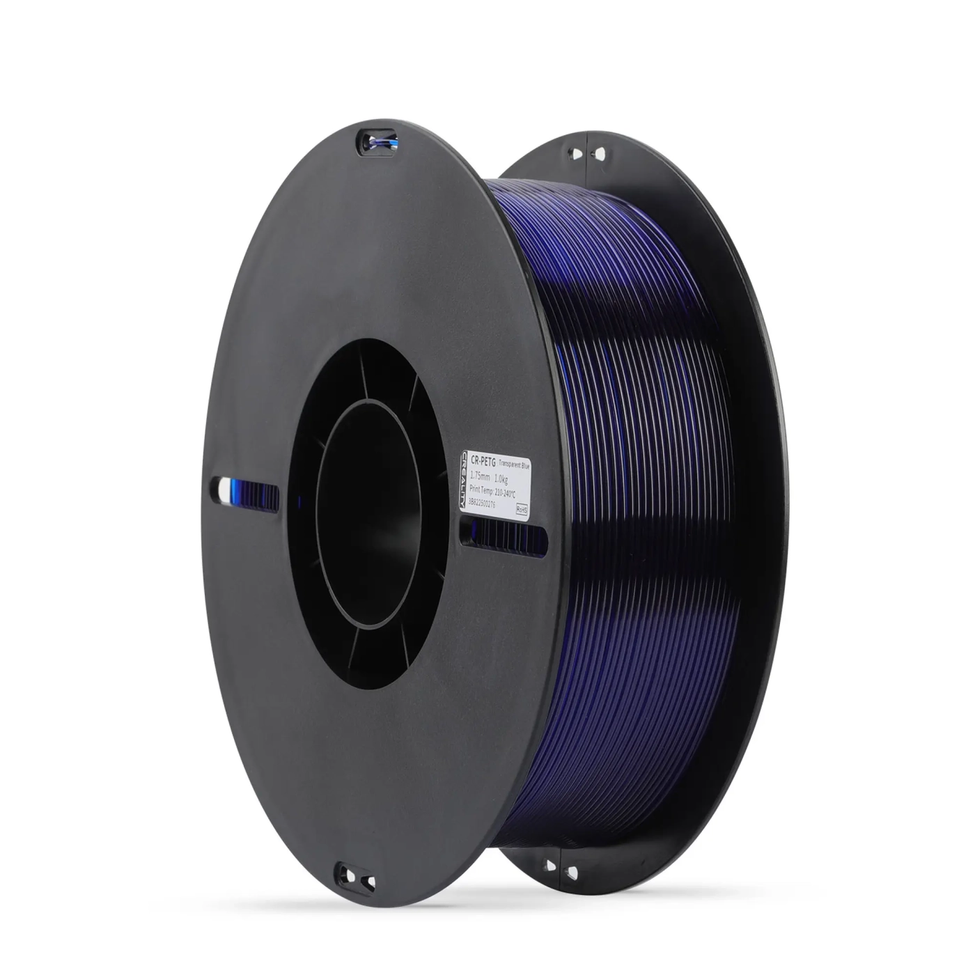 Купить PETG Filament (пластик) для 3D принтера CREALITY 1кг, 1.75мм, прозрачный (синий) - фото 2