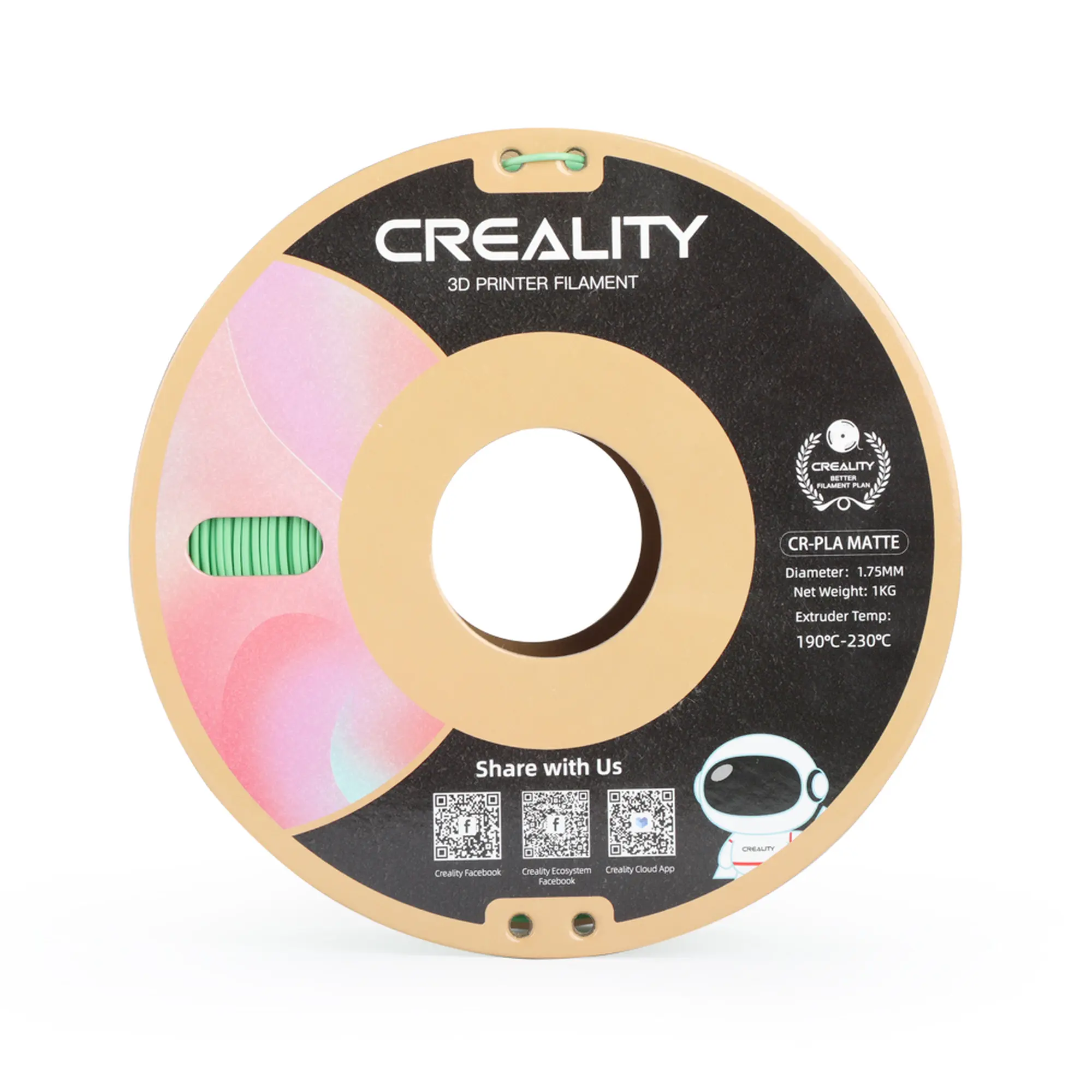 Купить PLA Filament (пластик) для 3D принтера CREALITY матовый 1кг, 1.75мм, зеленый авокадо - фото 3