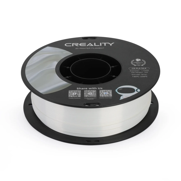 Купить PLA Filament (пластик) для 3D принтера CREALITY шелковый блеск 1кг, 1.75мм, белый - фото 4