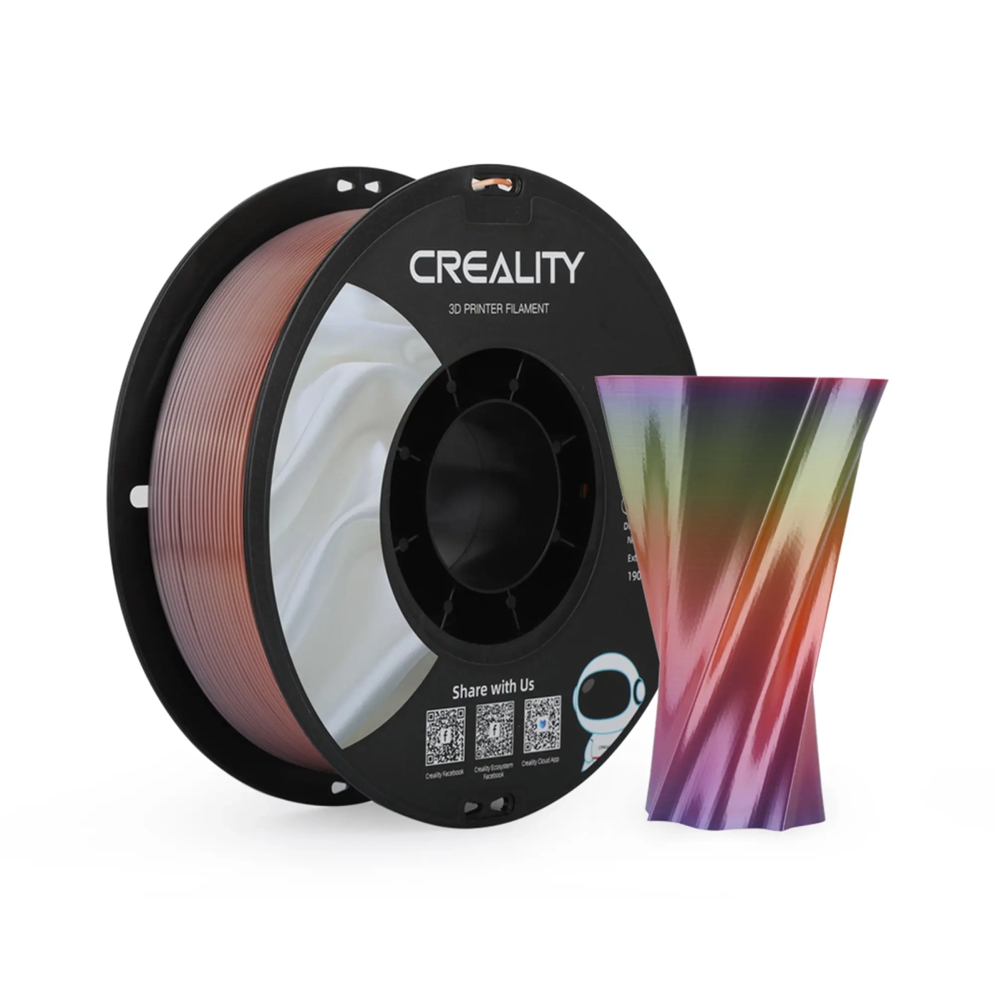 Купить PLA Filament (пластик) для 3D принтера CREALITY шелковый блеск 1кг, 1.75мм, радужный - фото 2