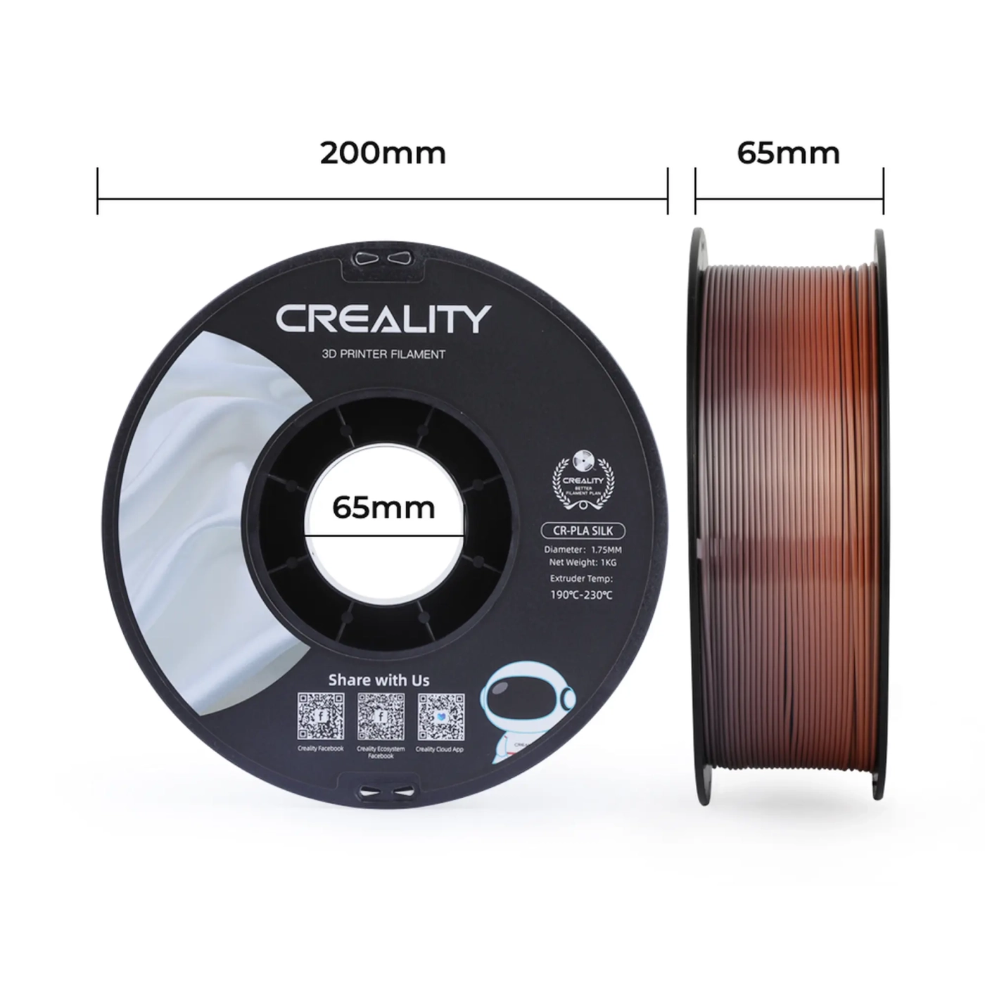 Купить PLA Filament (пластик) для 3D принтера CREALITY шелковый блеск 1кг, 1.75мм, радужный - фото 7