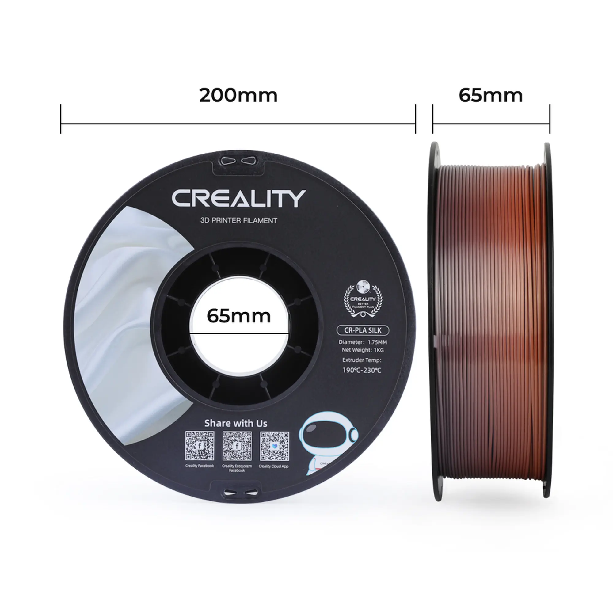 Купить PLA Filament (пластик) для 3D принтера CREALITY шелковый блеск 1кг, 1.75мм, радужный - фото 7