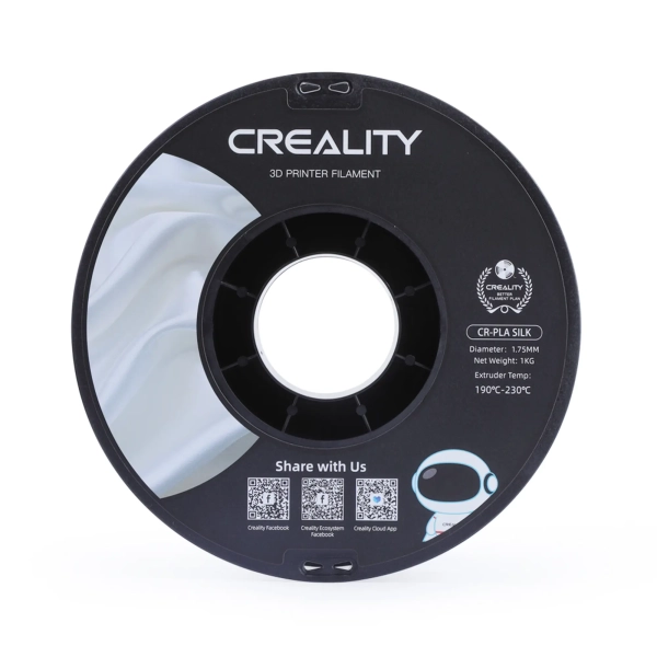 Купить PLA Filament (пластик) для 3D принтера CREALITY шелковый блеск 1кг, 1.75мм, серебристый - фото 3