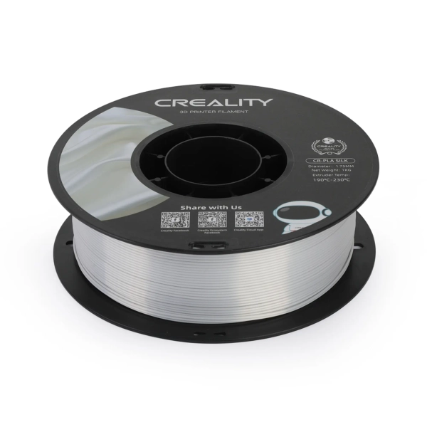 Купить PLA Filament (пластик) для 3D принтера CREALITY шелковый блеск 1кг, 1.75мм, серебристый - фото 4