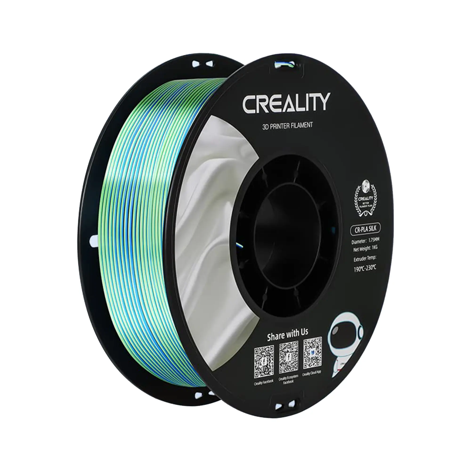Купити PLA Filament (пластик) для 3D принтера CREALITY шовковий блиск 1кг, 1.75мм, синій - фото 1