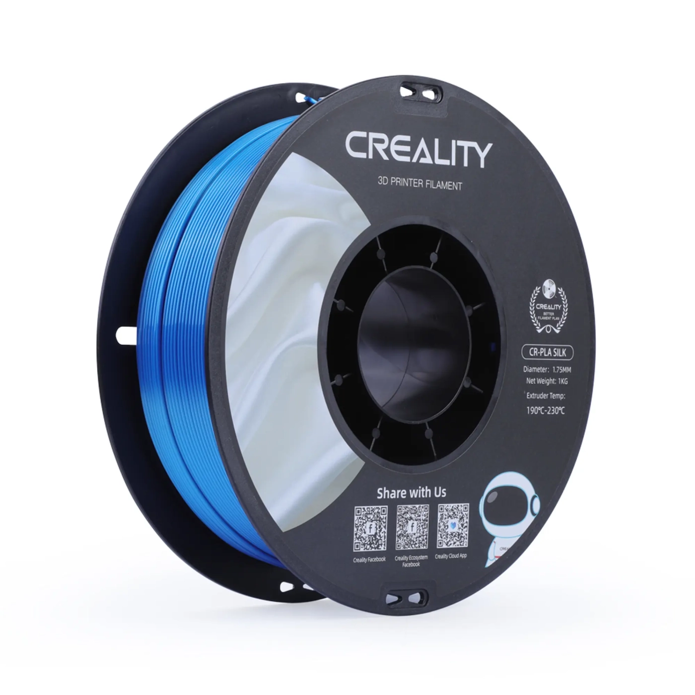 Купить PLA Filament (пластик) для 3D принтера CREALITY шелковый блеск 1кг, 1.75мм, серебристый - фото 1