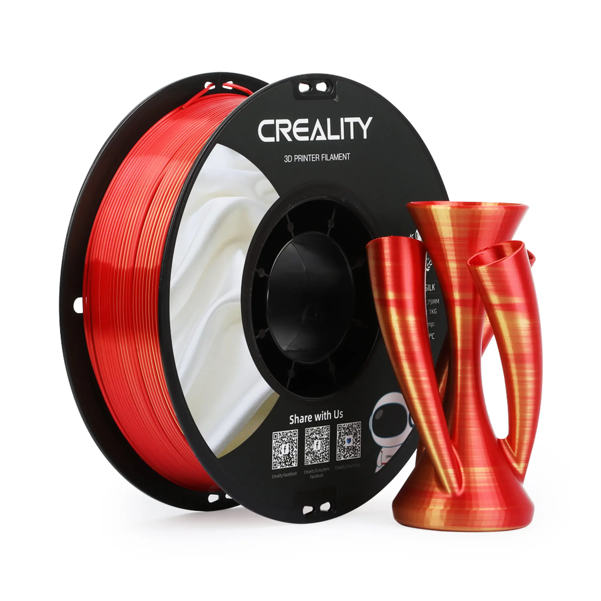 Купить PLA Filament (пластик) для 3D принтера CREALITY шелковый блеск 1кг, 1.75мм, красное золото - фото 2