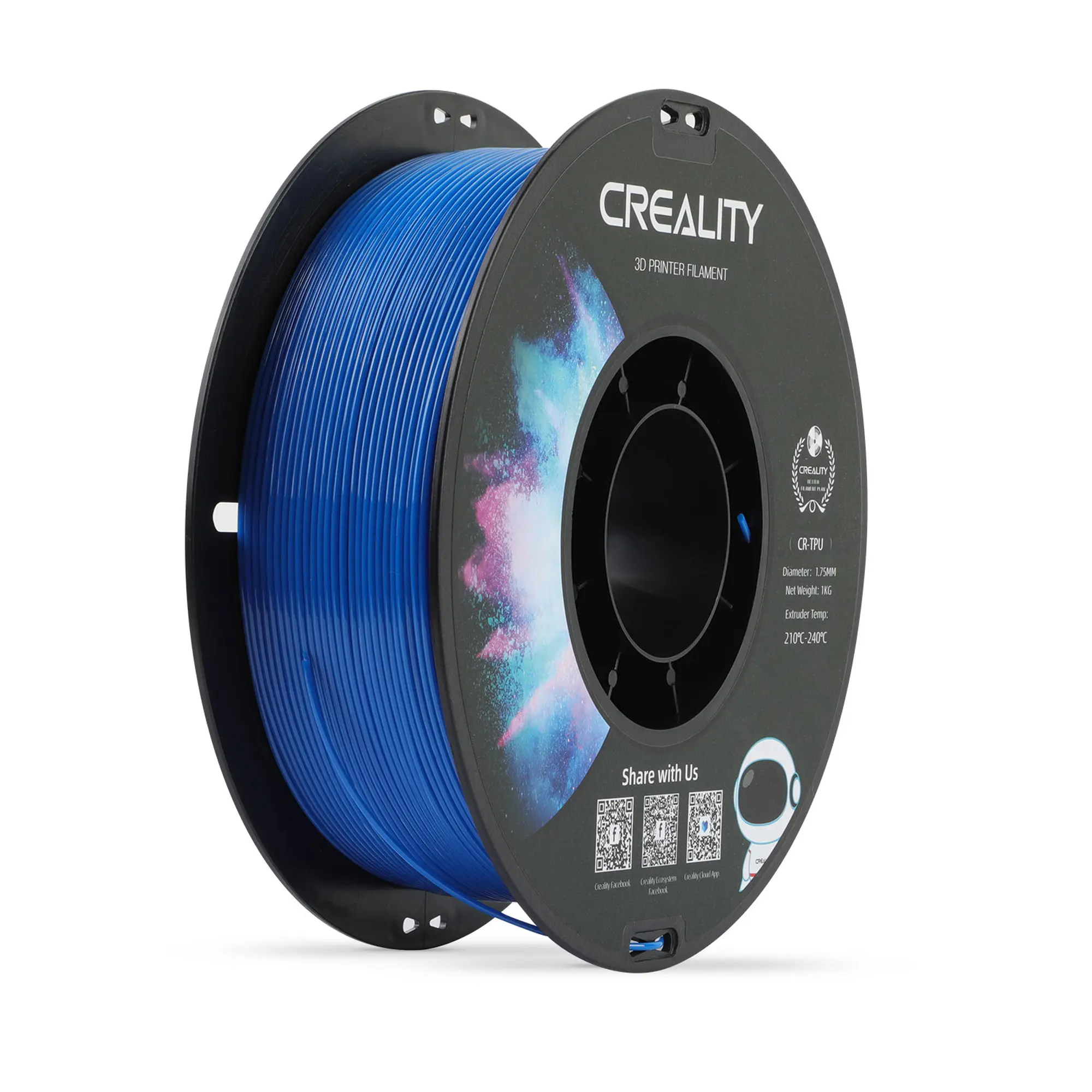 Купити TPU Filament (пластик) для 3D принтера CREALITY 1кг, 1.75мм, синій - фото 1