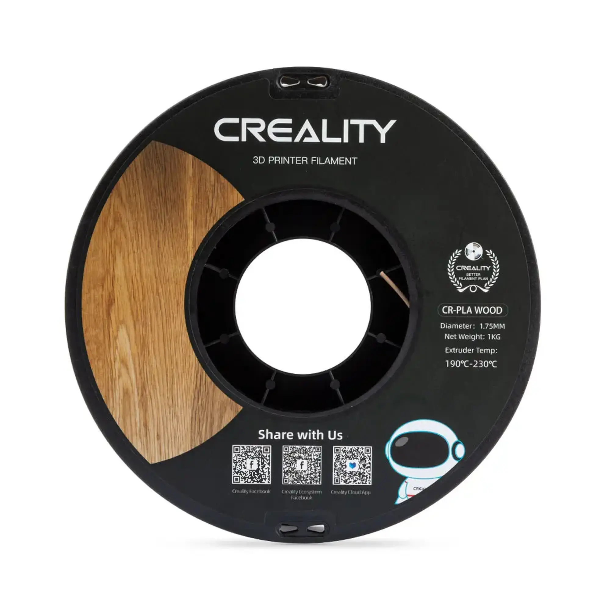 Купить PLA Filament (пластик) для 3D принтера CREALITY древесина 1кг, 1.75мм, светло-коричневий - фото 4