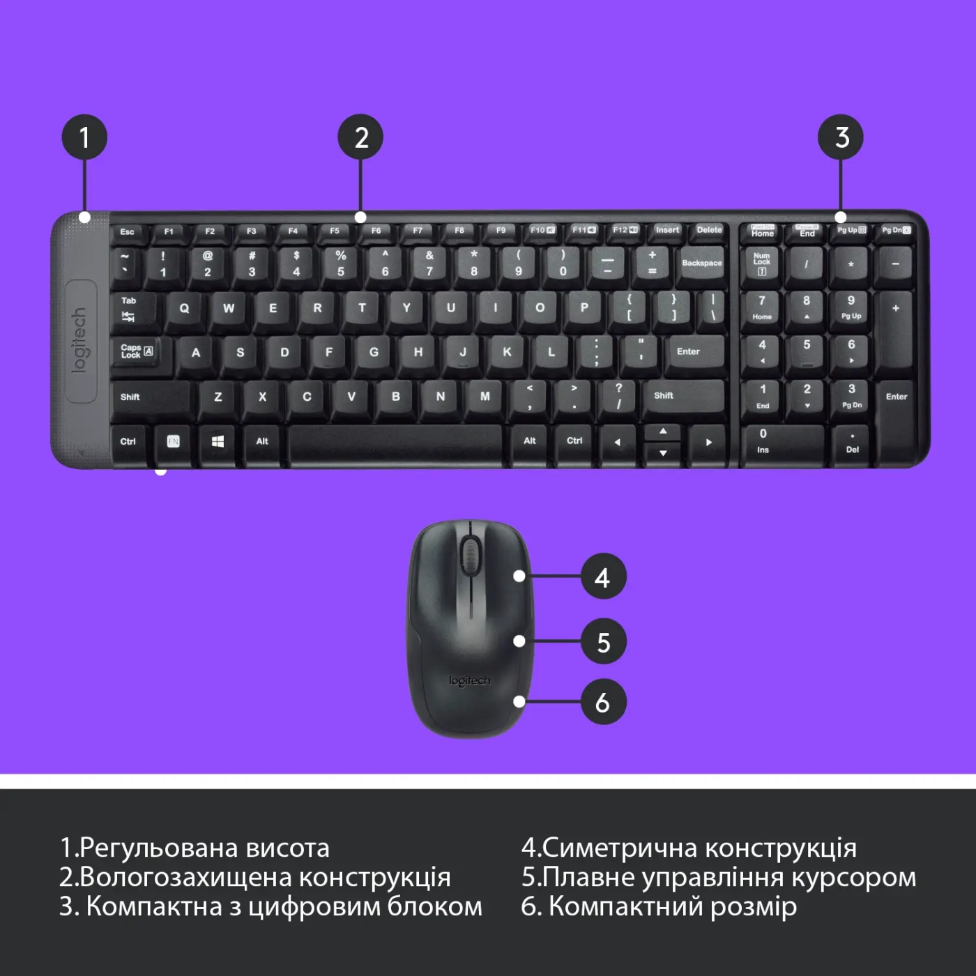 Купить Комплект беспроводной Logitech MK220 UA - фото 6