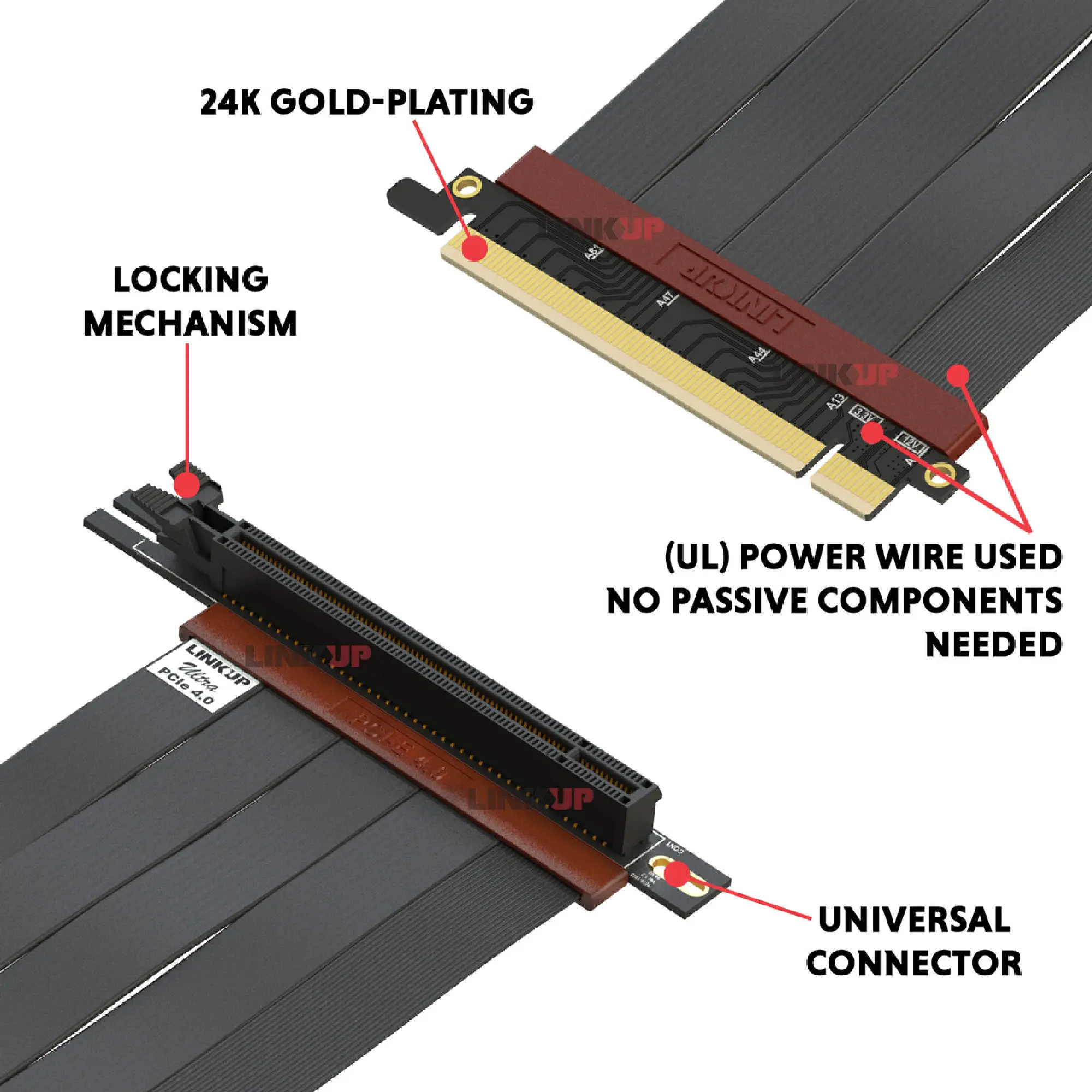 Купити Райзер EKWB EK-Loop PCI-E 4.0 Riser Cable - 200mm - фото 4
