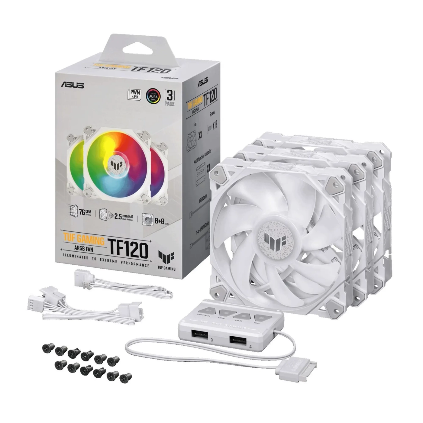 Купить Кулер ASUS TUF GAMING TF120 ARGB 3IN1 (90DA0033-B09030) WHITE - фото 9